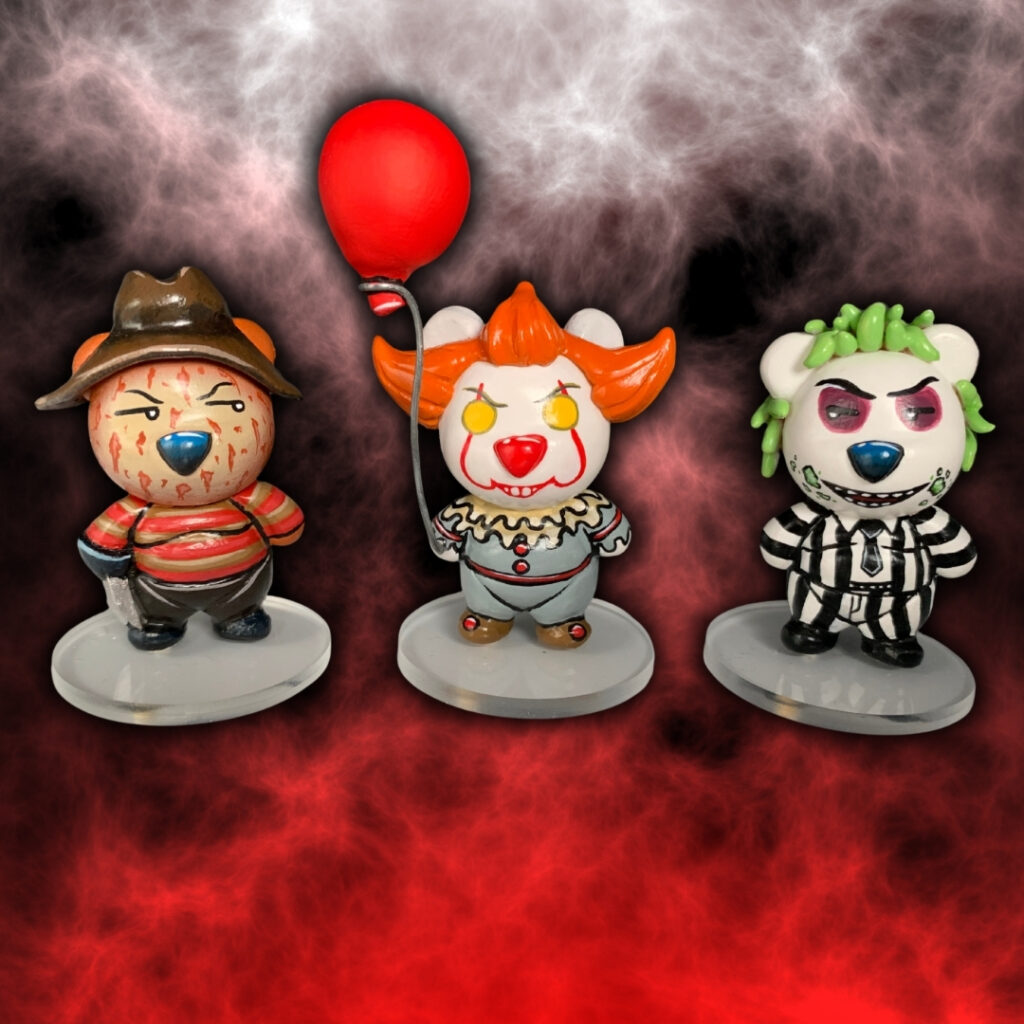 Gallery 34 Custom order: spooky bear character trio