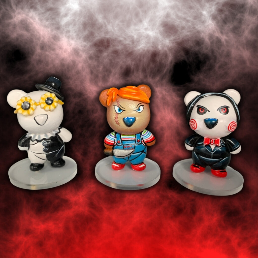 Gallery 33 Custom order: spooky bear character trio