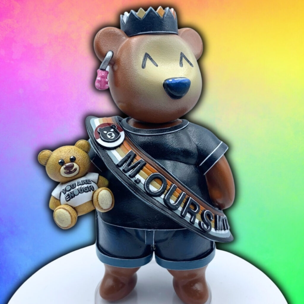 Gallery 31 Custom order: pageant-style bear figure with sash and crown