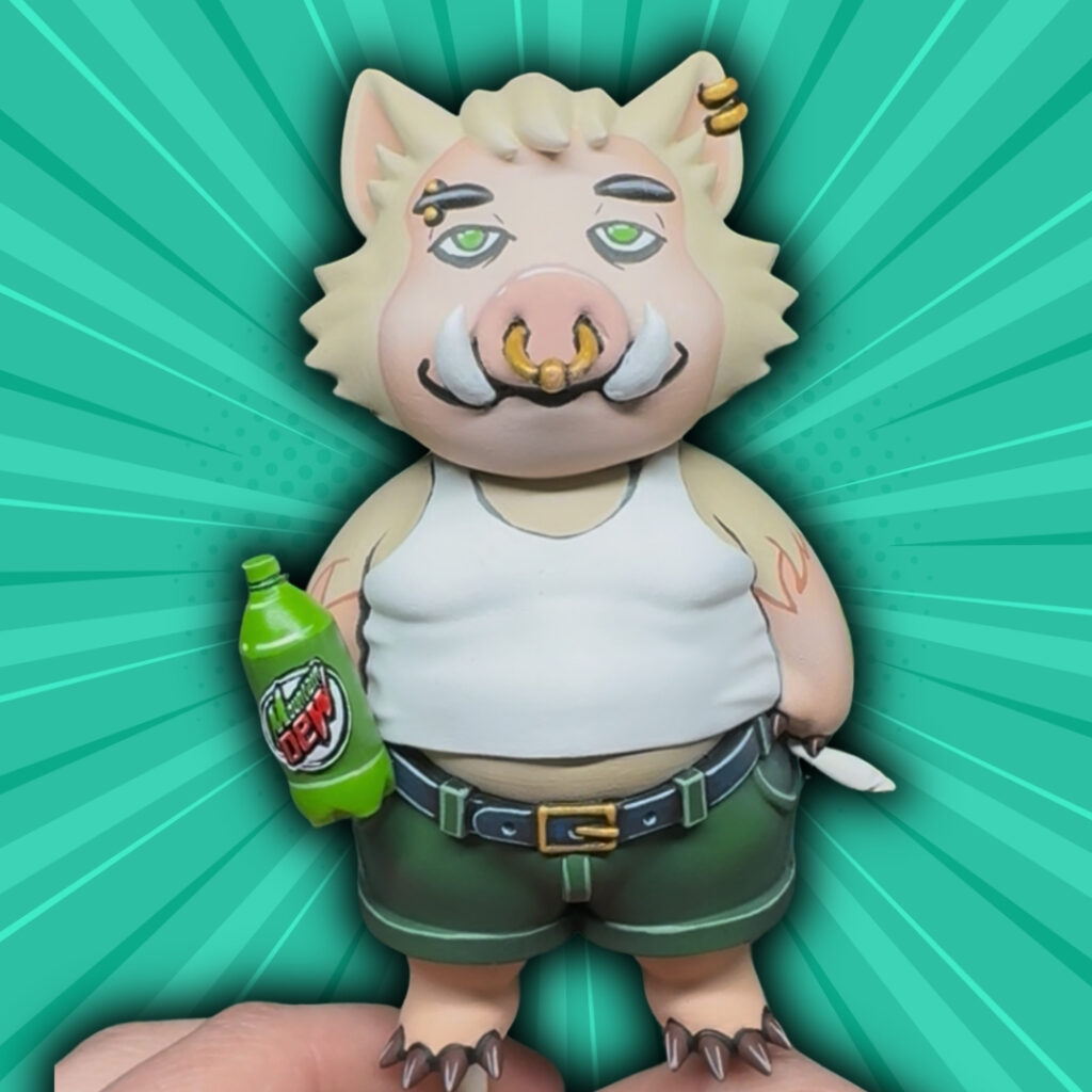 Gallery 25 Custom order: rugged boar figure