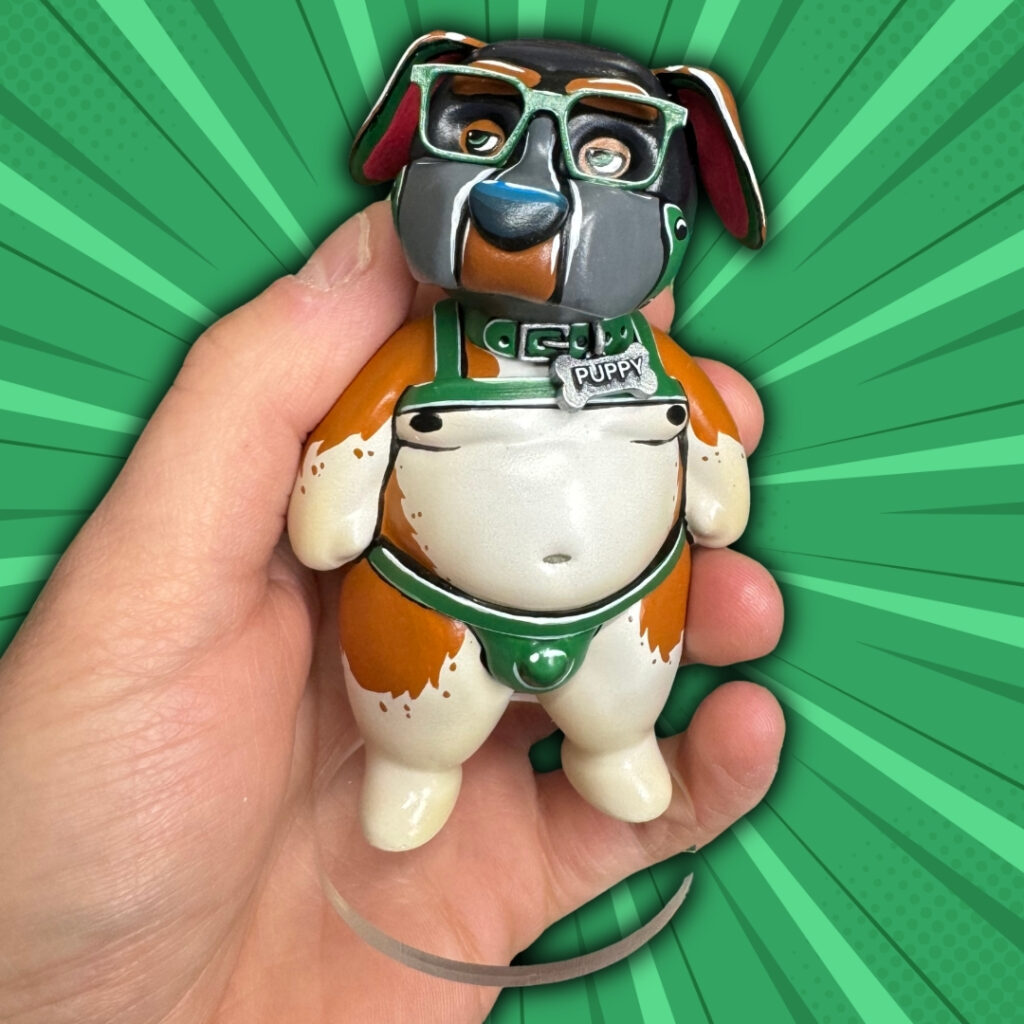 Gallery 6 Custom order: pup figure, close-up