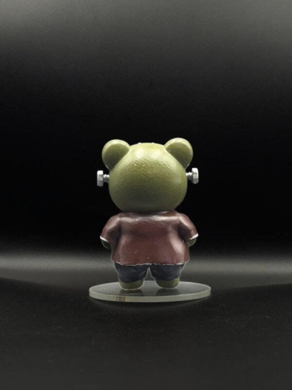 Frankenstein bear figurine, back